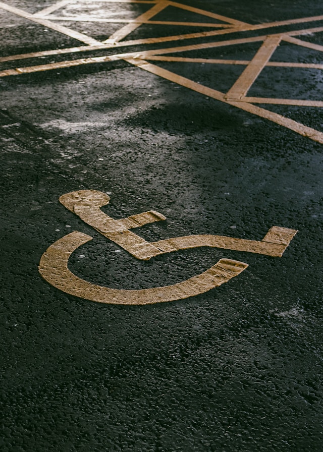 A disabled parking spot